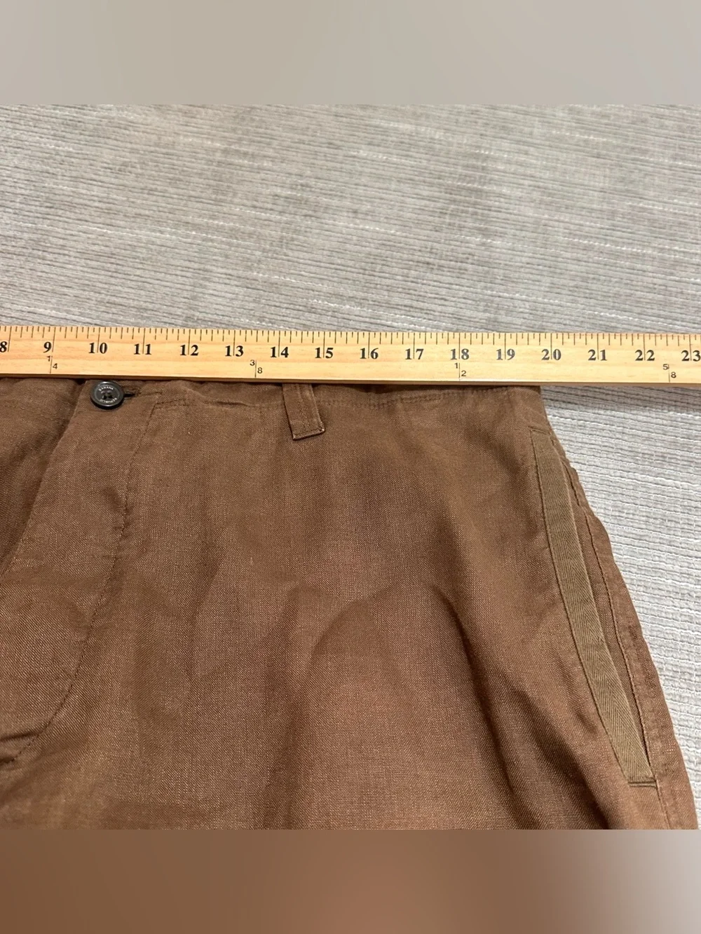 Banana Republic Men's Brown 100% Linen Pants Trousers Size 38x32 Made in India